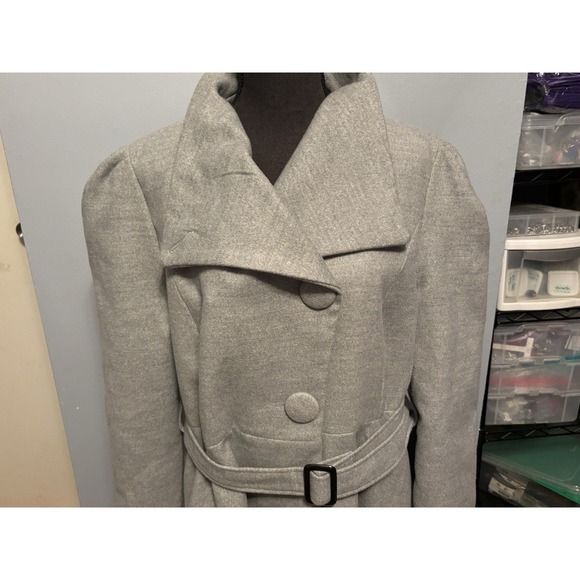 Wantdo Classy Women's Sz M Wrap Swing Coat with Belt and Skirted Hem - Picture 4 of 16
